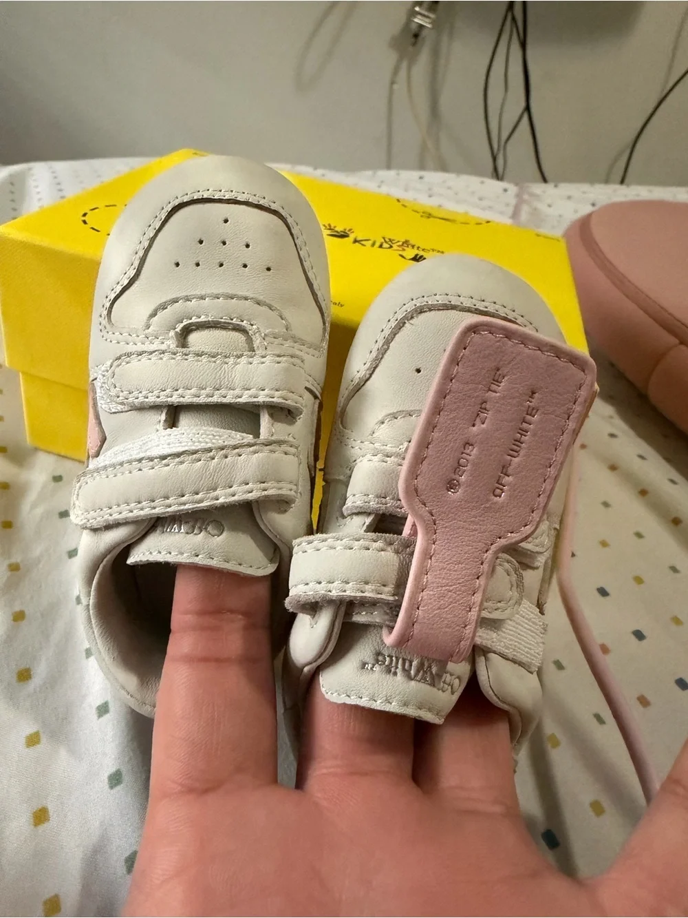 Off White Pink Arrow Strap Sneakers